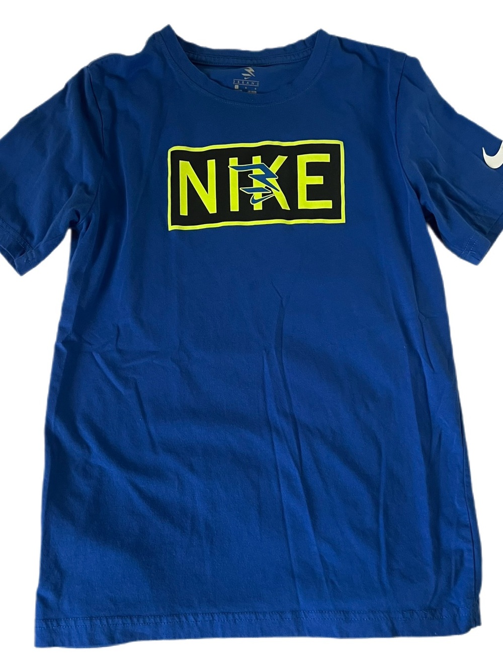 Nike Royal Blue Short Sleeve Tee with Neon Yellow Logo